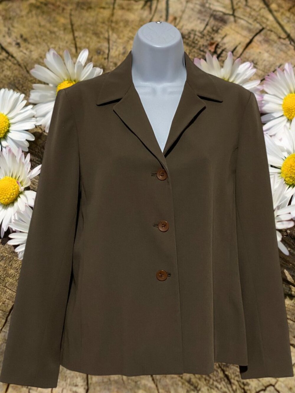 Rafaella-Women's Petite Small Blazer Jacket Collared Long Sleeve Button Down